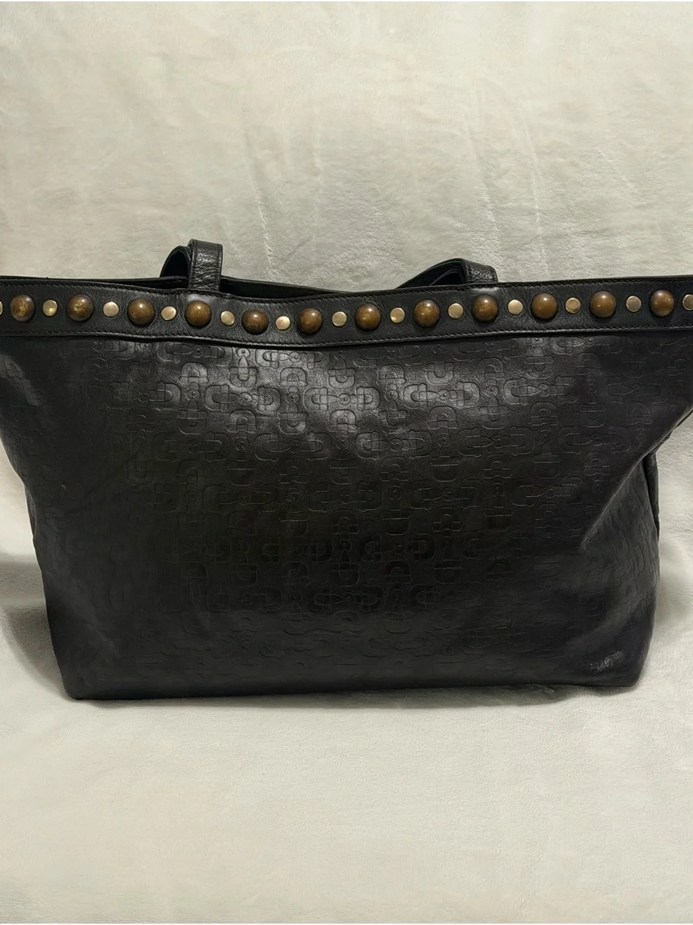 Gucci Dark Brown Horsebit Embossed Leather Babouska Tote - Picture 2 of 13